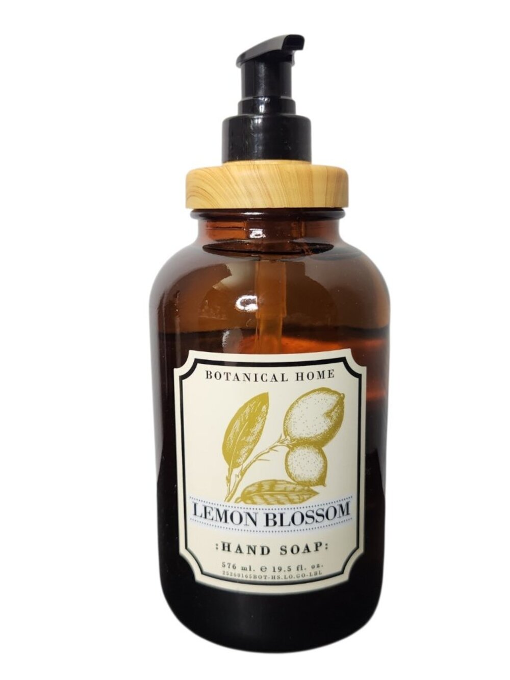 Botanical Home Lemon Blossom Luxury Aromatic Hand Soap 19.5 fl oz Glass Wood